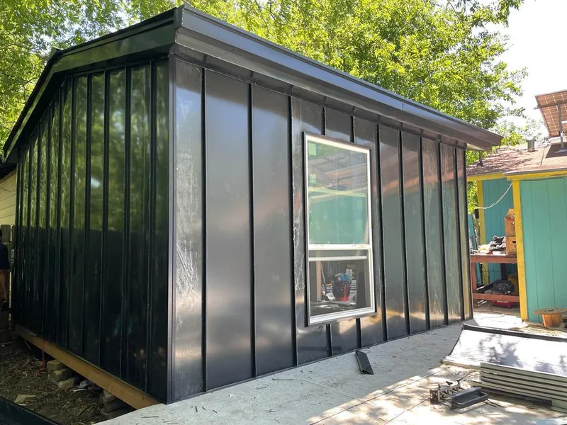 Black standing seam metal wall panels for Metal Roof Installation in Lacy-Lakeview